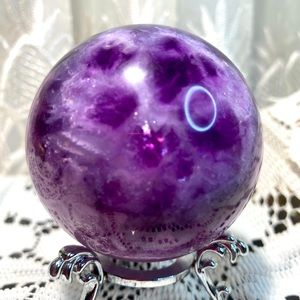 Beautiful Fluorite Magenta- Pink hue’s Sphere 62mm